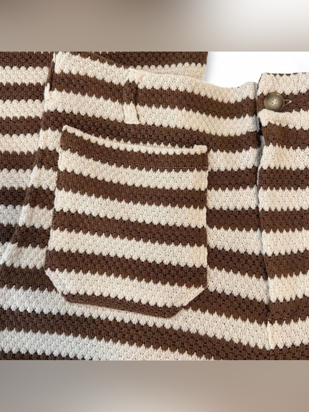 Maeve-Anthropologie brown and cream striped pants - Picture 4 of 4